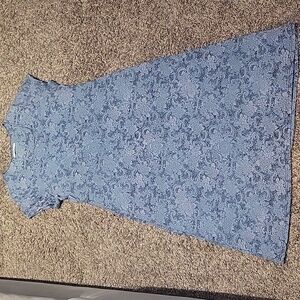 Peruvian Connection Maxi Dress Blue XXL Floral Pattern